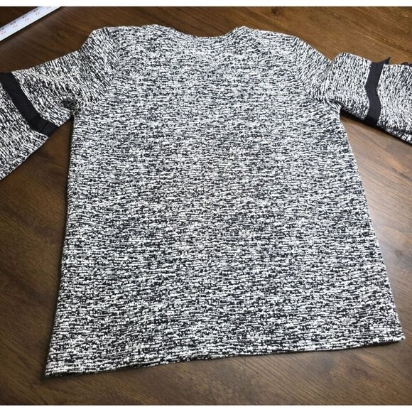 Karl Lagerfeld Paris Womens Black & White Knit Top With Bow Detail On Sleeves Si - Picture 14 of 14